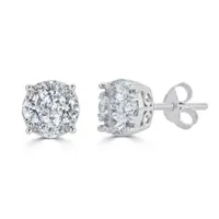 1/2 CT. T.W. Mined White Diamond 14K White Gold 5.5mm Stud Earrings