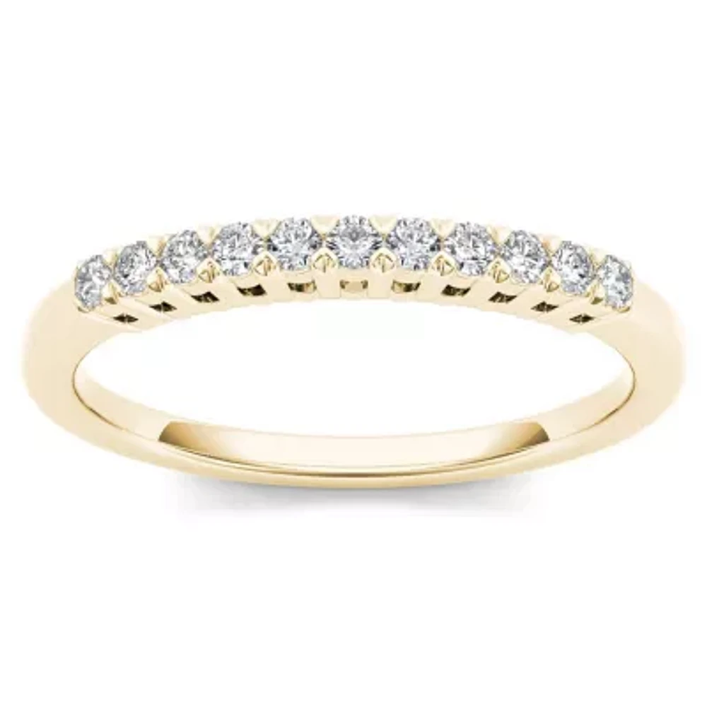2MM 1/5 CT. Natural White Diamond 10K Gold Wedding Band