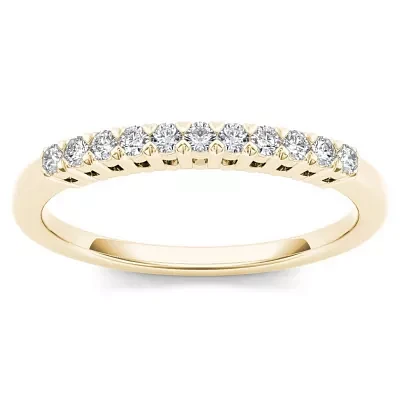 2MM 1/5 CT. Natural White Diamond 10K Gold Wedding Band
