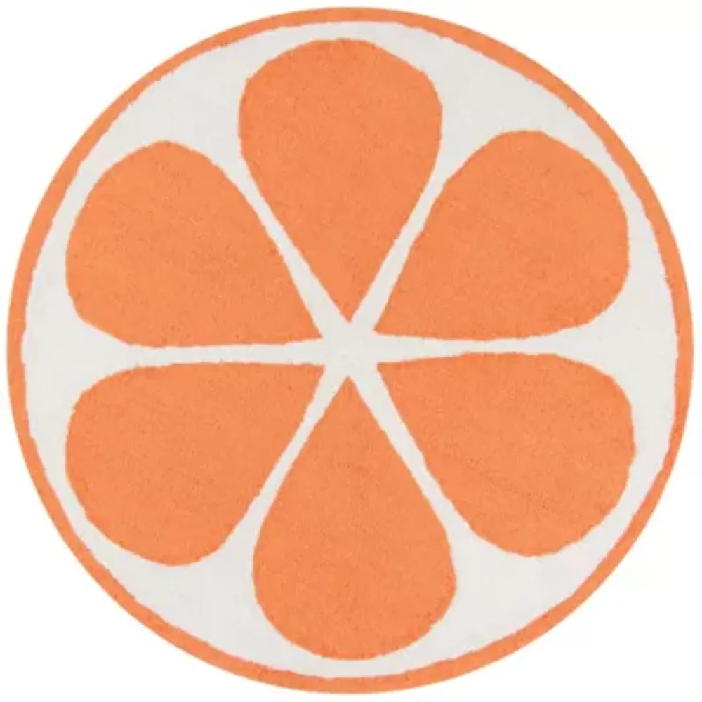 Novogratz Cucina Orange Hooked Indoor Round Accent Rug