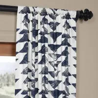 Exclusive Fabrics & Furnishing Triad Printed Cotton Light-Filtering Rod Pocket Back Tab Single Curtain Panel