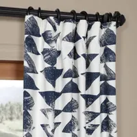 Exclusive Fabrics & Furnishing Triad Printed Cotton Light-Filtering Rod Pocket Back Tab Single Curtain Panel