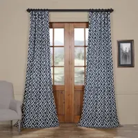 Exclusive Fabrics & Furnishing Martinique 100% Cotton Energy Saving Light-Filtering Rod Pocket Back Tab Single Curtain Panel