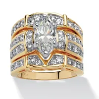 DiamonArt® Womens CT. T.W. White Cubic Zirconia 18K Gold Over Silver Bridal Set