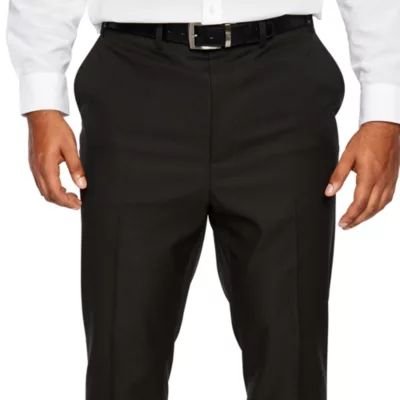 Shaquille O'Neal XLG Black Mens Stretch Classic Fit Suit Pants - Big and Tall