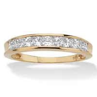 DiamonArt® 2MM / CT. T.W. White Cubic Zirconia 18K Gold Over Silver Band