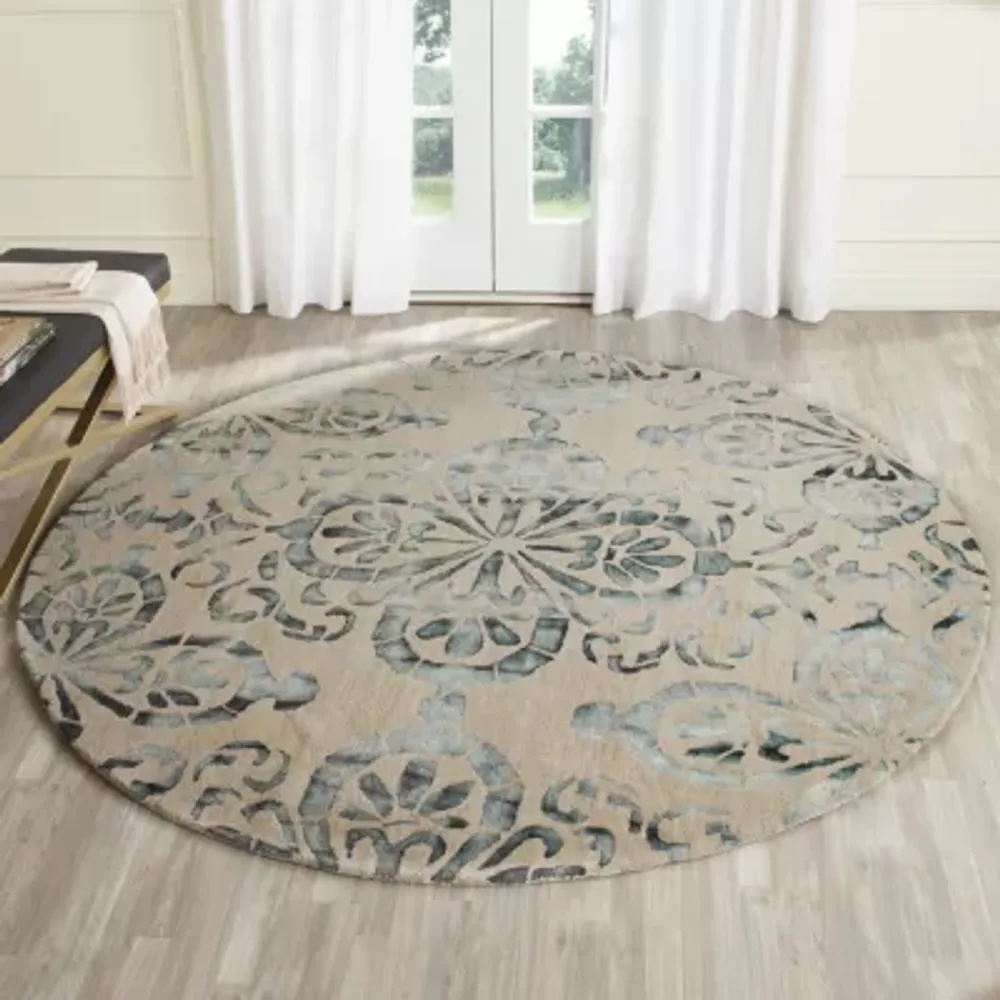 Safavieh Dip Dye Collection Vivyan Floral Round Area Rug