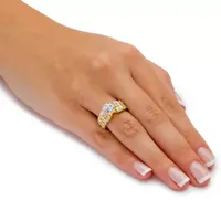 DiamonArt® Womens / CT. T.W. White Cubic Zirconia 18K Gold Over Silver Engagement Ring