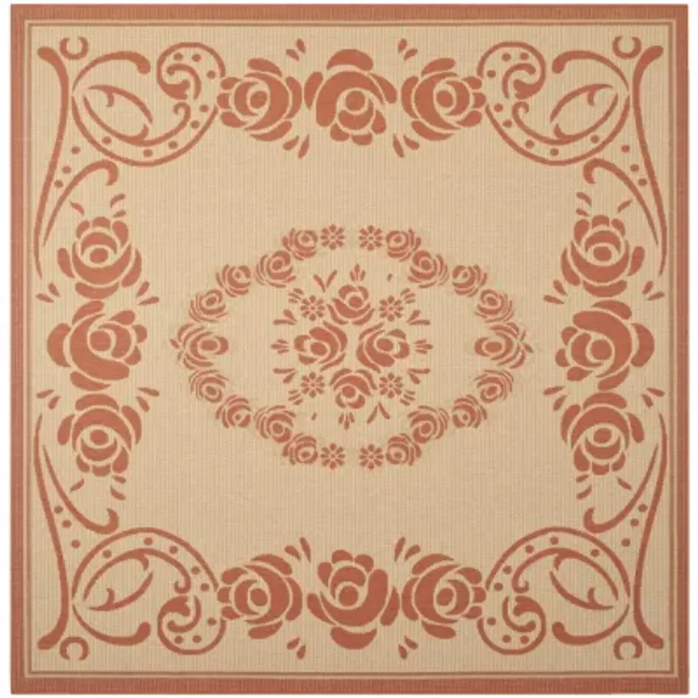 Safavieh Courtyard Collection Kalya Floral Indoor/Outdoor Square Area Rug