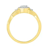 Promise My Love Womens 1/ CT. T.W. Natural White Diamond 10K Gold Cushion Ring