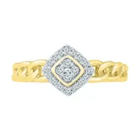 Promise My Love Womens 1/6 CT. T.W. Natural White Diamond 10K Gold Cushion Ring