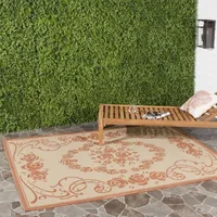 Safavieh Courtyard Collection Kalya Floral Indoor/Outdoor Square Area Rug