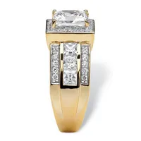 DiamonArt® Womens 3 CT. T.W. White Cubic Zirconia 18K Gold Over Silver Engagement Ring