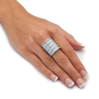 Womens White Cubic Zirconia Cocktail Ring