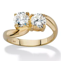 DiamonArt® Womens CT. T.W. White Cubic Zirconia 14K Gold Over Silver Cocktail Ring