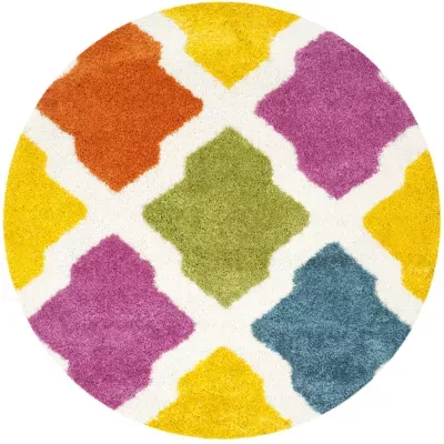 Safavieh Shag Kids Collection Deirdre Geometric Round Area Rug