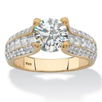 DiamonArt® Womens / CT. T.W. White Cubic Zirconia 14K Gold Over Silver Engagement Ring