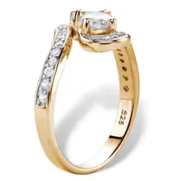 DiamonArt® Womens CT. T.W. White Cubic Zirconia 14K Gold Over Silver Cocktail Ring