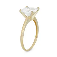 Womens Lab Created Sapphire 10K Gold Solitaire Cocktail Ring