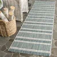 Safavieh Courtyard Collection Major Stripe Indoor/Outdoor Runner Rug