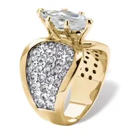 Womens 2 /2 CT. T.W. Cubic Zirconia 14K Gold Over Brass Cocktail Ring