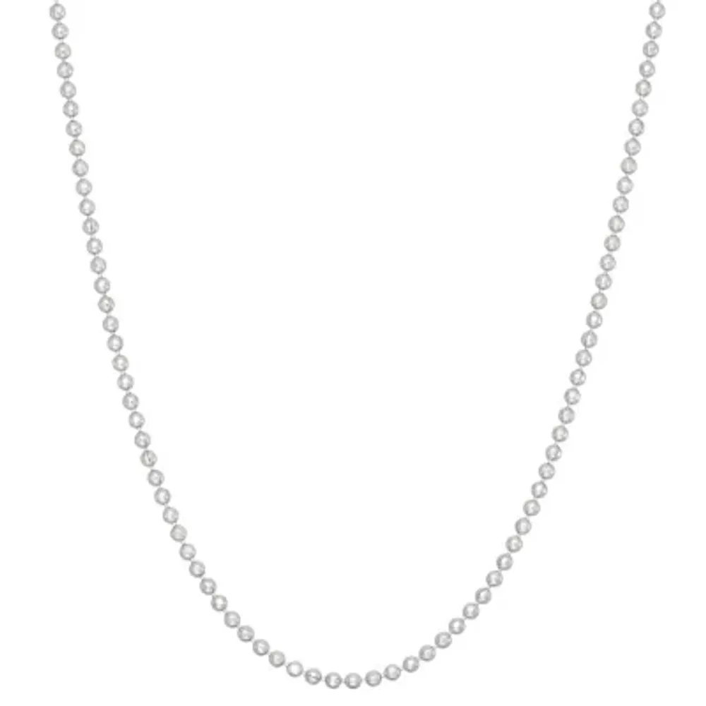 Solid Bead White Chain Necklace