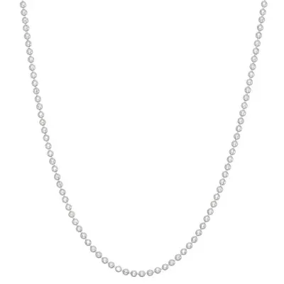 Solid Bead White Chain Necklace