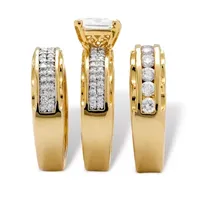 Womens 3 CT. T.W. White Cubic Zirconia 14K Gold Over Brass Bridal Set