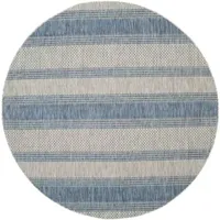 Safavieh Courtyard Collection Jessy Stripe Indoor/Outdoor Round Area Rug