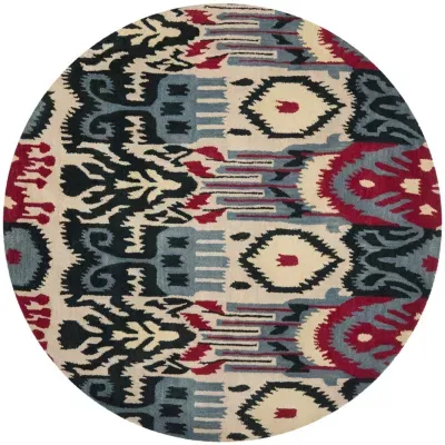 Safavieh Ikat Collection Eirann Geometric Round Area Rug