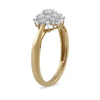 Womens 1/2 CT. T.W. Natural White Diamond 10K Gold Cluster Cocktail Ring