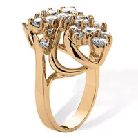 Womens 3 1/2 CT. T.W White Cubic Zirconia 14K Gold Over Brass Cocktail Ring