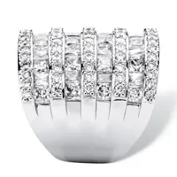 Womens White Cubic Zirconia Cocktail Ring