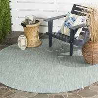 Safavieh Courtyard Collection Katelyn Geometric Indoor/Outdoor Round Area Rug