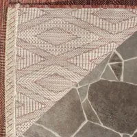 Safavieh Courtyard Collection Elisa Geometric Indoor/Outdoor Square Area Rug