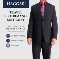  Haggar® Travel Performance Heather Twill Tailored Suit Separates Reg Fit Jacket