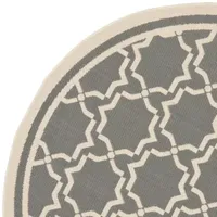 Safavieh Courtyard Collection Caymen Oriental Indoor/Outdoor Round Area Rug