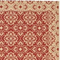 Safavieh Courtyard Collection Spots Oriental Indoor/Outdoor Area Rug