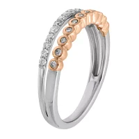 Womens 1/4 CT. T.W. Natural White Diamond 10K Gold Delicate Stackable Ring