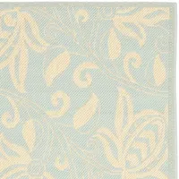 Safavieh Courtyard Collection Tarek Floral Indoor/Outdoor Runner Rug