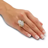 Womens 3 1/2 CT. T.W White Cubic Zirconia 14K Gold Over Brass Cocktail Ring