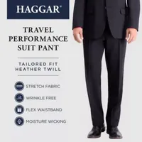 Haggar®Mens Travel Performance Heather Twill Tailored Suit Separate Pant