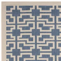 Safavieh Courtyard Collection Eddie Geometric Indoor/Outdoor Square Area Rug