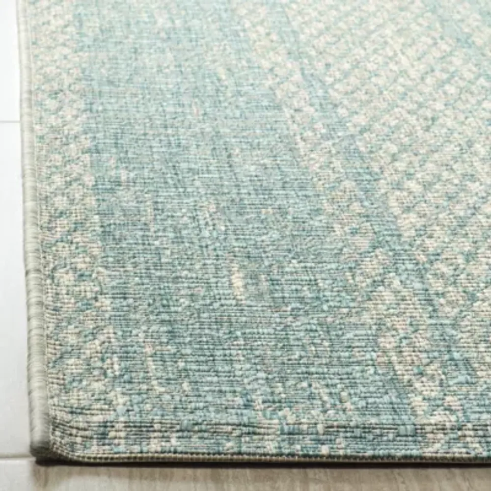 Safavieh Courtyard Collection Elena Geometric Indoor/Outdoor Round Area Rug