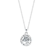 Footnotes Family Sterling Silver 16 Inch Cable Round Pendant Necklace