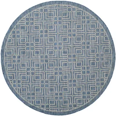 Safavieh Courtyard Collection Adelaide Geometric Indoor/Outdoor Round Area Rug