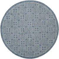 Safavieh Courtyard Collection Adelaide Geometric Indoor/Outdoor Round Area Rug