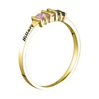 Womens Simulated Multi Color Stone 14K Gold Square Cocktail Ring