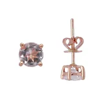 LIMITED QUANTITIES! Genuine Pink Morganite 10K Rose Gold 5mm Stud Earrings