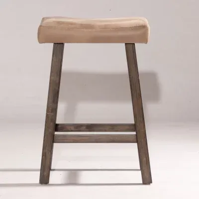 Saddle Non Swivel Backless Barstool